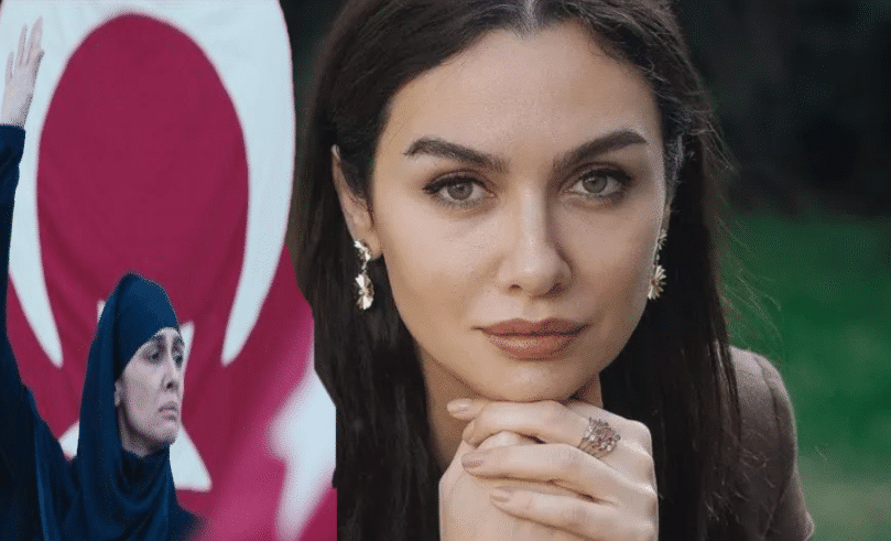 Birce Akalay'ın "miting" sahnesi sete damgasını vurdu!
