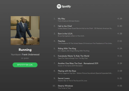 House of Cards'ın ünlü 3 karakterinin Spotify çalma listeleri!
