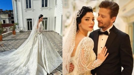 Merve Boluğur'un müthiş gelinliği!
