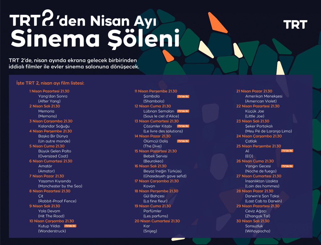 TRT 2'den Nisan Ayında Her Akşam Farklı Film!